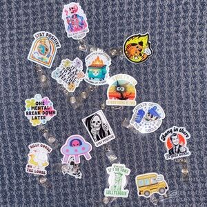 Funny badge reels for Work variety pack